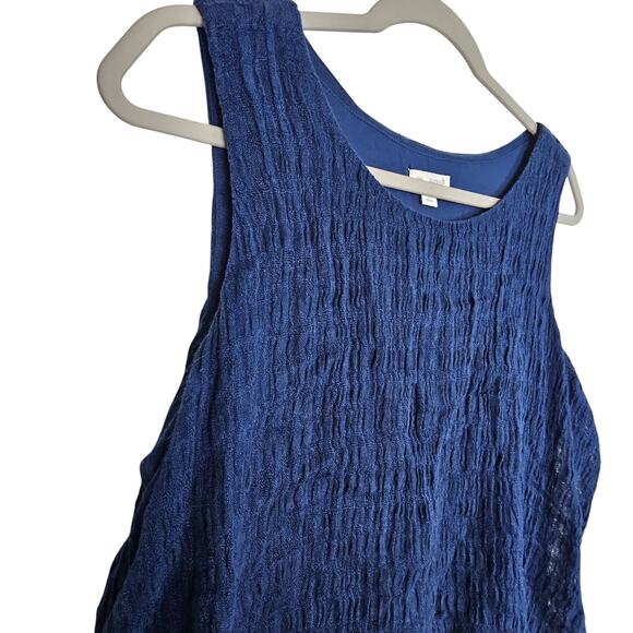 Pure Jill Dress Midi Dress Linen Dress Layered Dress Sleeveless Dress LP Blue - Picture 4 of 8